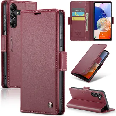 Immagine prodotto di Custodia Galaxy A14, custodia in pelle con funzione stand per Samsung Galaxy A14 5G/4G Rosso