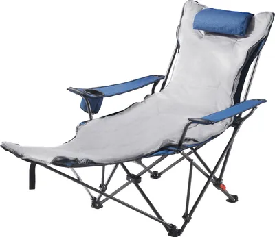 Immagine prodotto di SucceBuy Sedia da campeggio pieghevole con 4 posizioni regolabili, sedia relax con portabicchieri, sedia da spiaggia con poggiatesta e poggiapiedi, caricabile fino a 100 kg, ideale per attività all'aperto, blu
