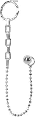 Produktbild von styleBREAKER Damen Single Ear Ohrstecker Set mit Kette und Ring, Ohrringe, 2 Stecker, Ohrschmuck 05090043