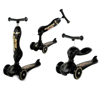 Zdjęcie produktu dla Hulajnoga Dla Dzieci Empire Ride Jeździk 2W1 Czarna Scoot Highwaykick
