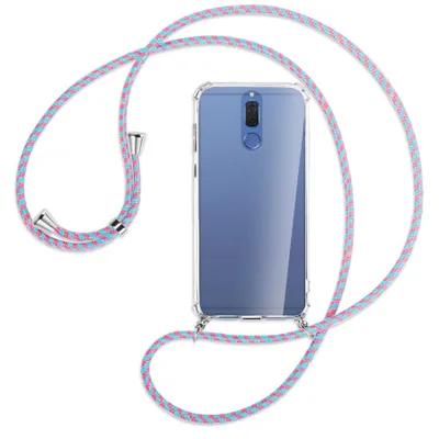 Produktbild von Handykette Backcover-Schutzhülle mit Band (Metall silberfarben) für Huawei Mate 10 Lite / G10 - pink/mint