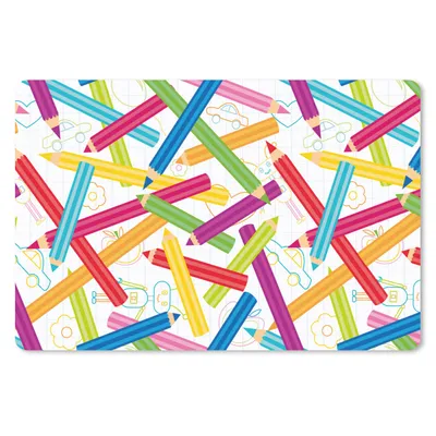 Produktbild von MuchoWow® Schreibtischunterlage Bleistift - Muster - Regenbogen 60x40 cm - XXL Mauspad - Großes Mauspad