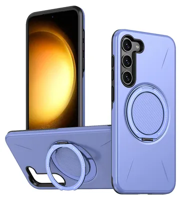 Produktbild von Magnetisch Hülle für Samsung Galaxy S23+, Stoßfeste Weich TPU und Hard PC Schutzhülle mit Ringhalter Ständer Lila