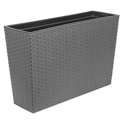 Obrázek produktu pro Ratanový terasovitý květináč šedá 18 x 56 x 36 cm Plast