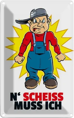 Produktbild von vianmo Blechschild 30x20 cm N' Scheiß muss ich Dekoration Spruch Zitat