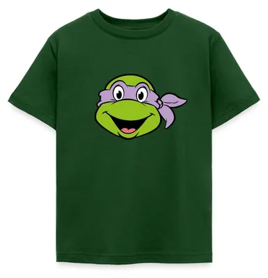 Produktbild von Spreadshirt Teenage Mutant Ninja Turtles Donatello Kostüm Kinder T-Shirt, 110/116 (5-6 Jahre), Forstgrün