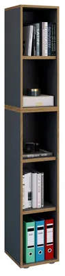 Immagine prodotto di Scaffale in legno in piedi | File cabinet salvaspazio | Dimensioni ca. W. 30 x H. 183 x D. 33 cm | Scaffale elegante | Scaffale da ufficio – Salia 5x W. 30 cm