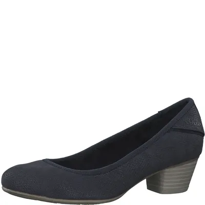 Produktbild von s.Oliver Damen Pumps Blockabsatz Holzoptik 5-22301-20, Größe:38 EU, Farbe:Blau