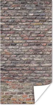 Produktbild von MuchoWow® Poster Backstein - Grau - Wand 20x40 cm - Plakat - Foto