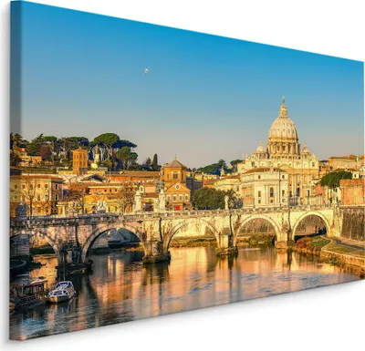 Produktbild von Fabelhafte Canvas LEINWAND BILDER 30x20 cm XXL Kunstdruck Rom Basilika Brücke Fluss