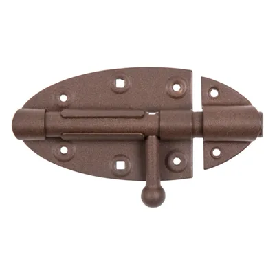 Obrázek produktu pro Alberts 300678 DURAVIS® Bolzenriegel, mit rundem Griff, rostbraun duplexbeschichtet, Platte 112 x 72, Bolzen-Ø 16 mm