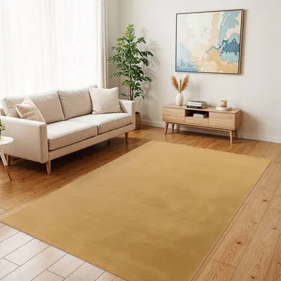 Produktbild von TT Home Wohnzimmer Teppich Hochflor Langflor Kunstfell Weich Modern Unifarben Flauschig Größe 80x300 cm