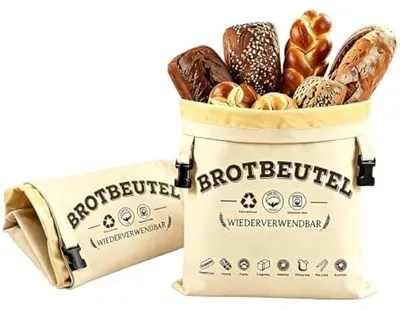 Obrázek produktu pro Brotmeister sáčky na chléb z včelího vosku, 2 kusy 43×33 cm Robustní a odolné, opakovaně použitelné lněné sáčky na chléb s včelím voskem, sáčky z včelího vosku na domácí chléb a pečivo