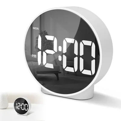 Produktbild von Digital Wecker LED,Digitale Tischuhr,4 Helligkeitsstufen,Dual Alarm, Snooze,12/24H,USB wiederaufladbar,für Nachttisch Wohnzimmer Schlafzimmer,Wei?