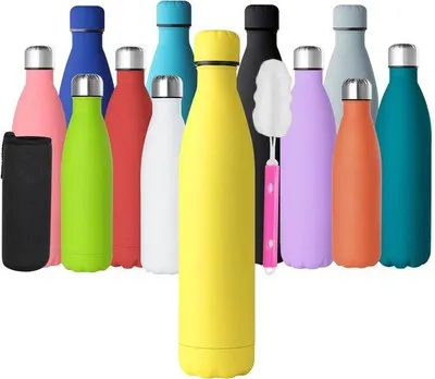 Produktbild von Isolierter 1L Edelstahl Wasserflasche kalt