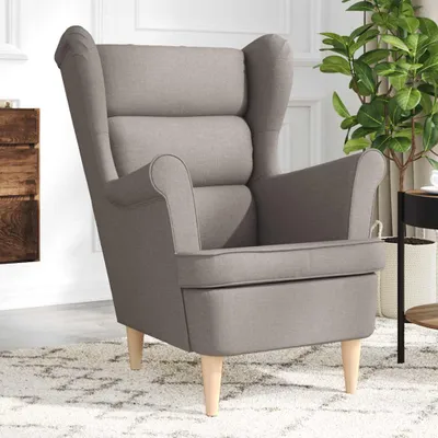 Image de Fauteuil exclusif - Couleur taupe, dimensions 74x84x100 cm, revêtement en tissu