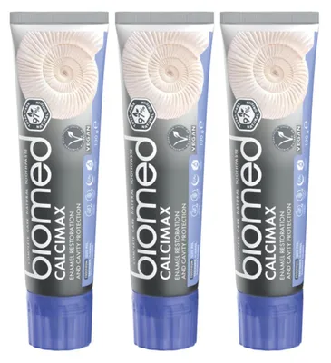 Produktbild von BIOMED - Zahnpasta - 3er Pack - Calcimax - Remineralisierend - Fluoridfrei