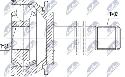 Produktbild von NTY Gelenksatz Antriebswelle Hinten Links Hinten Rechts passend für MERCEDES-BENZ M-Klasse (W164) NPW-ME-079