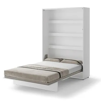 Produktbild von Schrankbett Vertikal mit Matratze und LED-Beleuchtung, Bed Concept BC-01, Weiß