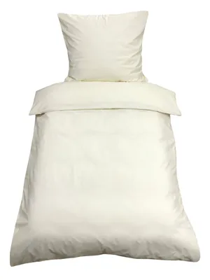 Produktbild von 2 tlg Uni Bettwäsche 135x200 Beige Einfarbig Renforce Garnitur 100% Baumwolle
