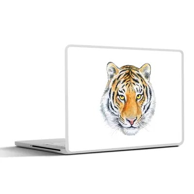 Produktbild von MuchoWow® Laptop Aufkleber Sticker Cover Tiger - Kopf - Gelb 31x22.5 cm - Laptop-Deko