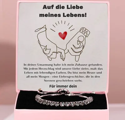 Image de A l'amour de ma vie  - Bracelet avec cristaux cubiques de zirconium pour femme - YARA_TENNISBRACELET