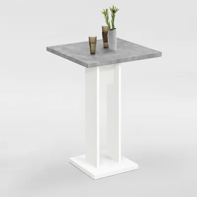 Produktbild von FMD furniture Esstisch Säulentisch 70 x 70 x 75 cm weiß / Beton LA Küchentisch für schmale Küchen