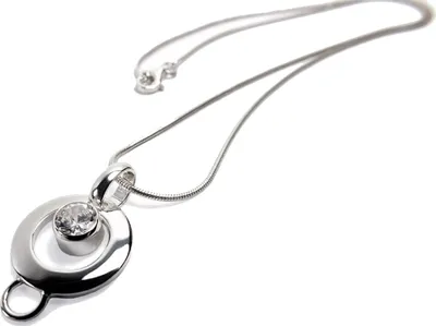 Produktbild von Minott Schmuck Kette Anhänger mit Zirkonia und Schlangenkette aus Silber 22172