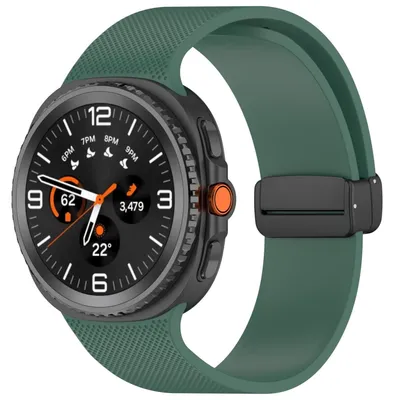Produktbild von Silikon Armband mit Magnetverschluss für Samsung Galaxy Watch 8 / 8 Classic Karo Design Grün