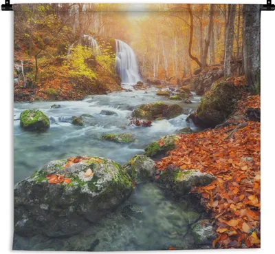 Produktbild von MuchoWow® Wandteppich Wandbehang Natur - Sonne - Herbst 90x90 cm Tapisserie Dekoration Wandtuch - Wandaufhänger
