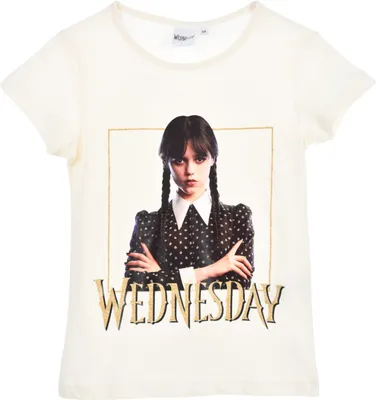 Produktbild von T-Shirt Wednesday mit Glitzer Weiß 128 cm