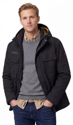 Produktbild von Camel Active Winterparka schwarz, weite Passform, halblang, mit Kapuze