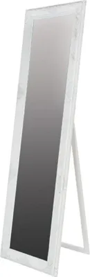 Produktbild von Casa Padrino Barock Standspiegel Weiß / Gold 50 x H. 180 cm - Handgefertigter Spiegel mit Holzrahmen & wunderschönen Verzierungen