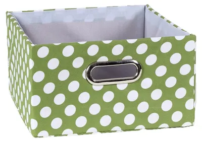 Immagine prodotto di Calicosy - Cassetto in tessuto verde a pois bianchi