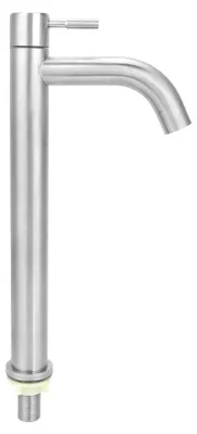 Imagen del producto de Grifo monogrifo de acero inoxidable con rosca G1/2, para lavabo de baño o cocina, con conexión de agua fría
