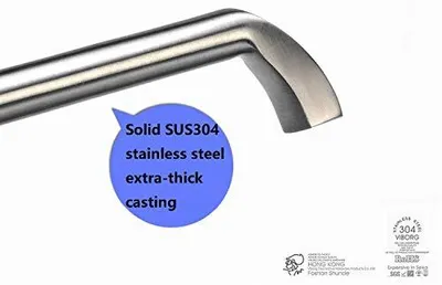 4er-Set Edelstahl-Schrankgriffe, gebürstet, 128 mm Lochabstand