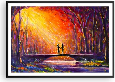 Produktbild von Gerahmtes Poster - Schwarzer Rahmen - Wald Baum Natur - 100x70 cm - Wand Bild - Wanddeko - Wandbilder - Kunstposter - Wandposter - Bilderrahmen - Bilder - Kunstdruck - Wandbild - P2BAA100x70-3965