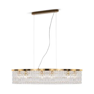 Zdjęcie produktu dla Lampa wisząca, kryształowy dekor, metal w kolorze złotym, gniazdo E14