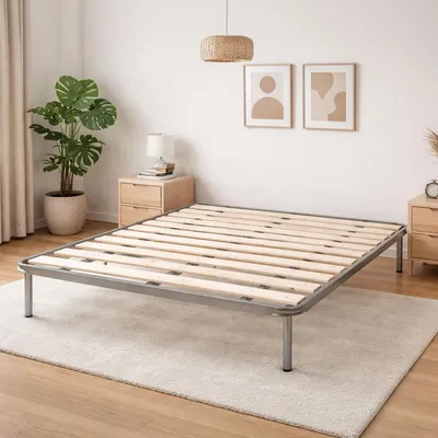 Image de Adeena - Sommier 120x190 cm Gris, Fabriqué en Italie