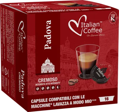Obrázek produktu pro Padova Cremoso, kapsle kompatibilní s kávovarem Lavazza a Modo Mio - 16 kusů