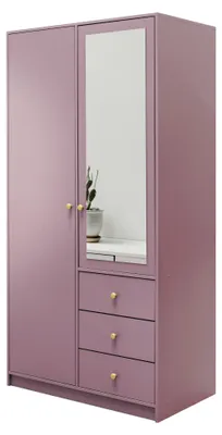 Produktbild von Masseno Drehtürenschrank GALIO 100/200/57,5 cm 2-türig mit Spiegel Violett
