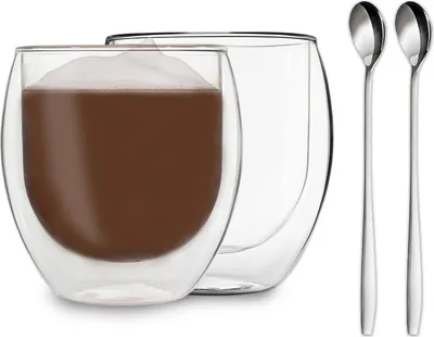 Image de Verre à double paroi - feelino by Klarstein duos - set de 2 - avec cuillère - 80 ml