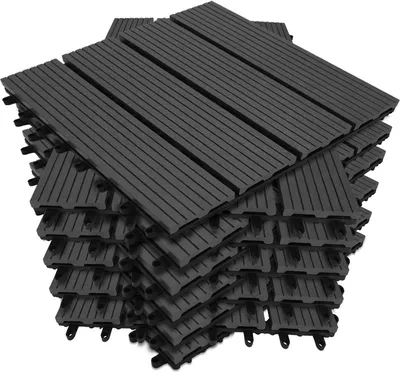 Obrázek produktu pro Wolketon terasové dlaždice WPC plast 88er 8m2 Spar Set 30x30cm, antracitově šedá, zahradní click dlaždice, podlaha s drenáží