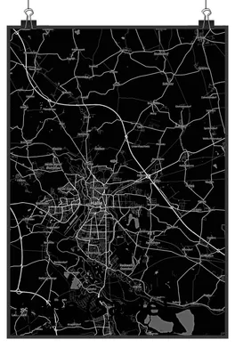 Produktbild von Mr. & Mrs. Panda Bild Halle (Saale) DIN A4 - Geschenk, wanddeko, Wandbild, Plakat, Stadt, Dorf Karte Landkarte Map Stadtplan, Posterdruck, drucke