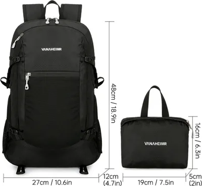 Immagine prodotto di Zaino leggero e pieghevole, idrorepellente, zaino da viaggio impacchettabile, zaino da giorno per uomo e donna, ciclismo, campeggio, escursionismo, verde oliva