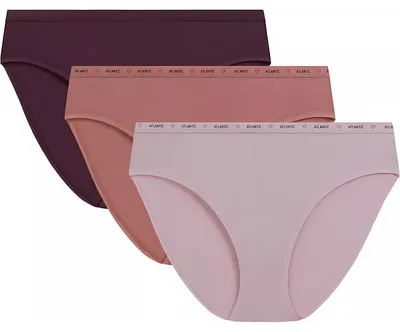 Productafbeelding van Damen slips, hoge taille, 3-pack, bordeaux/roze, maat XXL