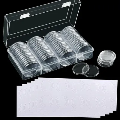 Image de Ensemble de capsules pour collectionneurs de pièces, comprenant 60 capsules de 40 mm