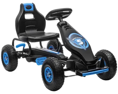 Produktbild von Kinder-Gokart mit verstellbarem Sitz | Farbe: Blau+Schwarz | Abmessungen: 58x121x61 cm