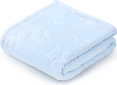 Produktbild von Pepi Fleece Babydecke, Kuscheldecke, Fleecedecke mit Sternen 70x100 hellblau, blue baby