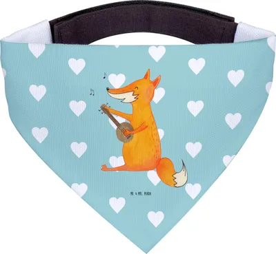 Produktbild von Mr. & Mrs. Panda Bandana Fuchs Gitarre - Türkis Pastell - Geschenk, Hundehalstuch, Musiker, Hunde Hals Tuch, Singen, Hunde-Bandana, Optimistisch, Sänger, Musik